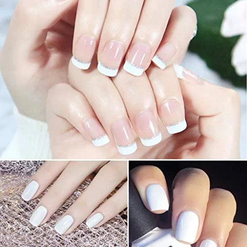 Smooth Long Pure Color Nail Tips Snow White Shiny Palestine | Ubuy