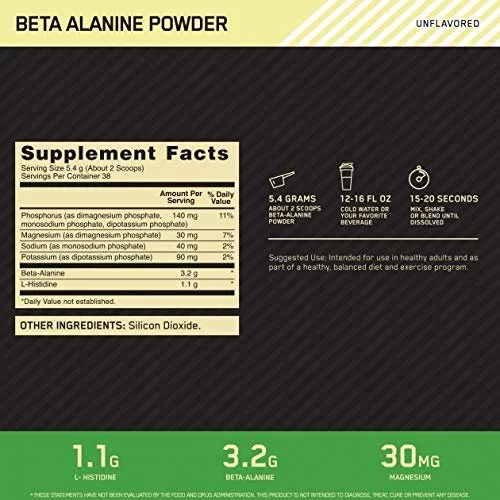 Optimum Nutrition Beta-Alanine Powder Unflavored, 75 Servings