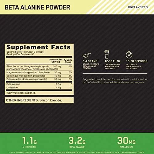 Optimum Nutrition Beta-Alanine, Unflavored, 7.15 Ounce - Imported Products  from USA - iBhejo