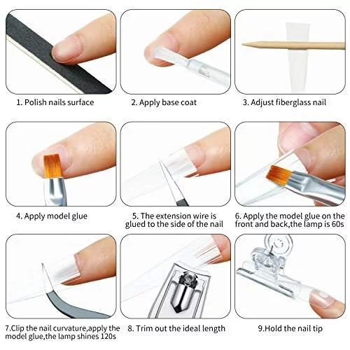 240 Pieces Nail Extension Silk Fiberglass Nail Wrap Non Woven Fiber Gel Nail  Care Tool for Women DIY Nail Art Extension Accessories