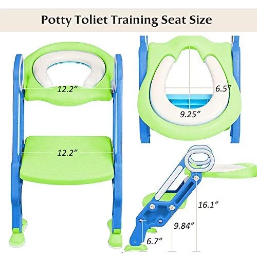 Potty Training Toilet Seat With Step Stool Ladder For Kids And Baby  Adjustable Toddler Toilet Training Seat With Soft Not-Cold Padded Seat Safe  Handl - Imported Products from USA - iBhejo