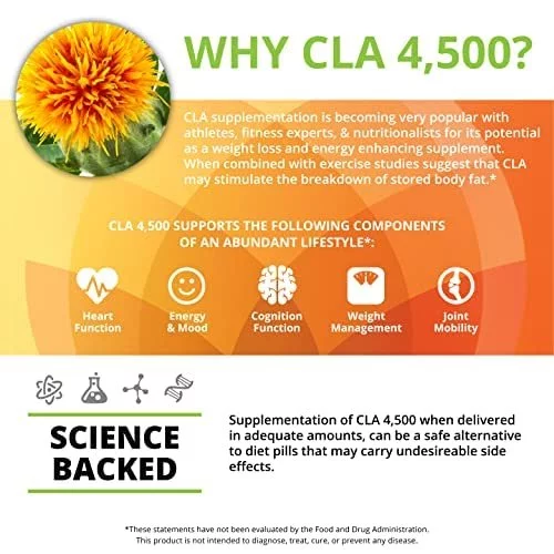 Purity Labs Cla Supplements 4500Mg Non Gmo Safflower Oil