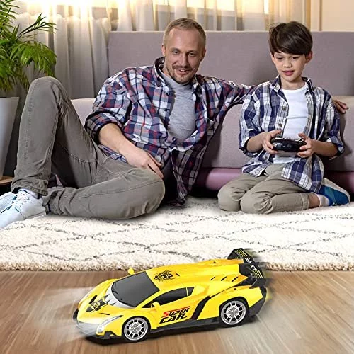 Growsland Remote Control Car Rc Cars Xmas Gifts For Kids 1 18 Electric Sport Racing Hobby Toy Car Yellow Model Vehicle For Boys Girls Adults With Li Imported Products from USA iBhejo