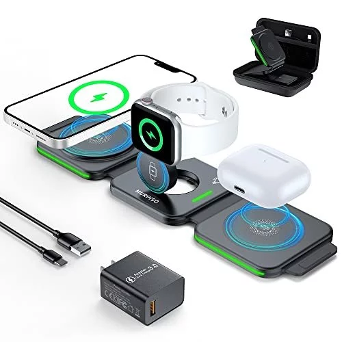 Murpiso 3 In 1 Foldable store Wireless Charger