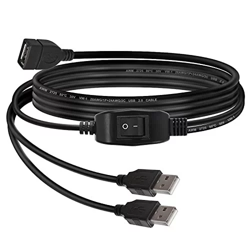 USB 2.0 Female To Dual USB Male Power Adapter Y Splitter Cable
