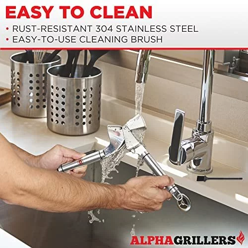 Alpha Grillers Garlic Press Stainless Steel Mincer and Crusher