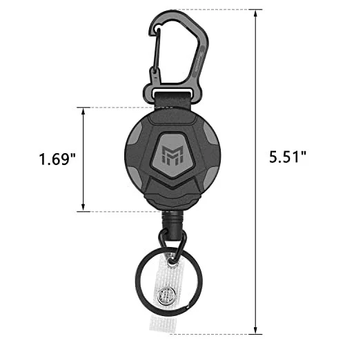 Mngarista 2-Pack Retractable Keychain, Heavy Duty Carabiner Badge Holder,  Tactical Id Badge Reel With 31.5 Steel Retractable Cord, 8.0 Oz - Imported  Products from USA - iBhejo