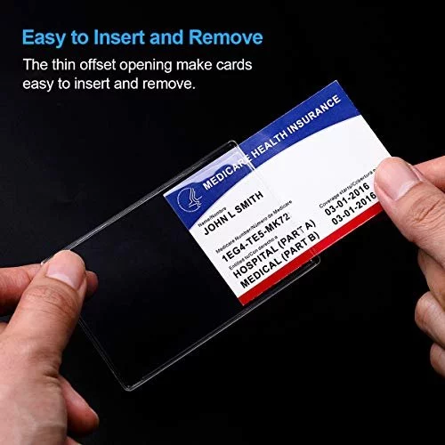 MaxGear New Medicare Card Holder Protector Sleeves, 12 Mil Clear PVC Water  Resistant Medicare Card Protectors