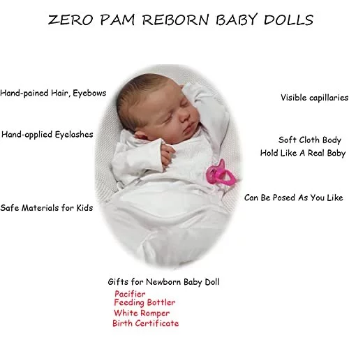 Zero Pam Realistic Reborn Baby Dolls Girl 24 inch Soft Silicone