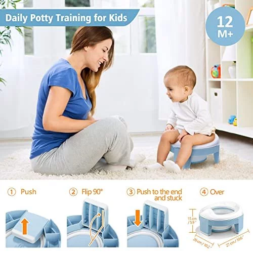 Mcgmitt Potty Training Toilet Seat For Toddlers Boys Girls, Portable Baby  Toilet Folding Kids Potty Chair Cover With Splash Guard For Travel, Includi  - Imported Products from USA - iBhejo