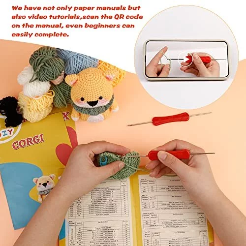 Kdafio 3 Pcs Diy Animals Crochet Kit, Dog,Cute Dinosauria,Penguin,Clear Easy  To Follow Instructions For Starter Includes Enough Yarn Hook Accessories -  Imported Products from USA - iBhejo