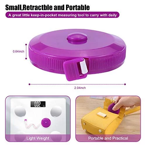 Tape Measure Body Measuring Tape, Retractable 60 Inch Soft Mini Measuring Tape, Small Sewing Fabric Tape Ruler For Cloth Waist Medical Nursing Craft(12 Pack