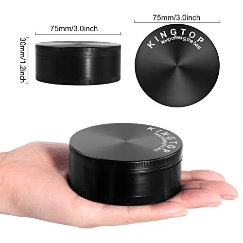 Kingtop Spice Grinder Large 3.0 Inch Black Imported Products from USA
