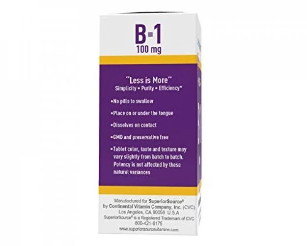 Superior Source Vitamin B1 (Thiamin), 100 Mg, Under The Tongue Quick