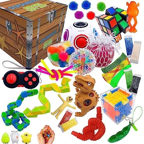 Sensory Fidget Toys Pack - 75Pcs Stress Relief And Anti Anxiety Toys For  Kids - Cool Fidget Packs With Stress Balls, Fidget Cube, & More For Party  Fa - Imported Products from USA - iBhejo