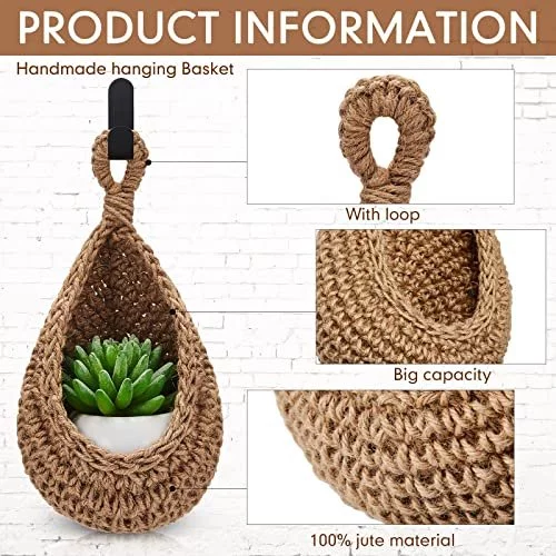 Teardrop Hanging Baskets , Onion Basket Coat Bohemian Storage Fruit Wall  Hooks For Kitchen Wall Home Restaurant Garlic Vegetable Wall Planters, 3  Siz - Imported Products from USA - iBhejo