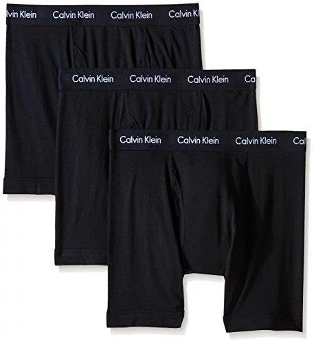 Evolve Men's Cotton Stretch 3 Pack 6'' Boxer Brief, Black, Small at   Men's Clothing store