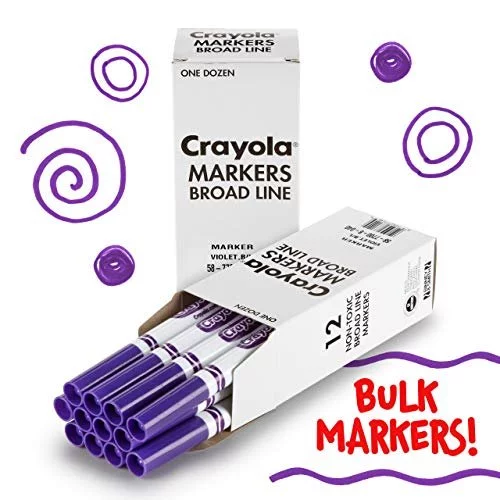 Crayola Broad Line Markers - Violet (12Ct), Markers For Kids, Bulk