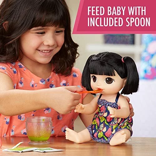 Baby Alive Sweet Spoonfuls Baby Black Straight Hair Imported Products from USA iBhejo