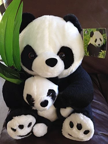 Aurora Adorable Miyoni Panda With Cub Stuffed Animal - Lifelike Detail ...