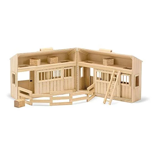 Melissa & doug folding wooden horse stable dollhouse with fence sales