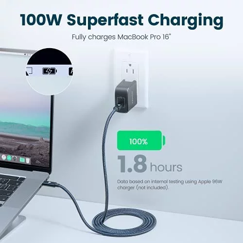 Rampow Usb C To Usb C Cable [100W, Usb 3.2 Gen 2X2, 20Gbps, 6.6Ft