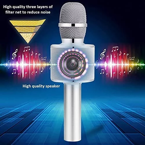 Bonaok Wireless Bluetooth Karaoke Microphone 3 In 1 Portable