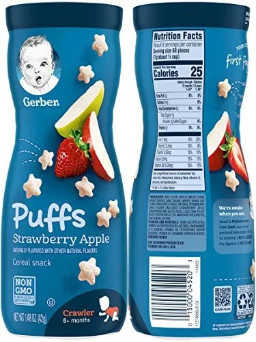  Gerber Baby Snacks Puffs, Vanilla, 1.48 Ounce (Pack of 6) :  Baby Snack Foods : Everything Else