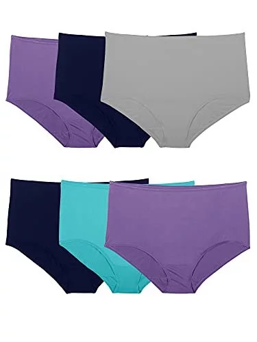 Fruit Of The Loom Womens Lightweight Microfiber (Regular & Plus Size) Briefs  Underwear, Brief - 6 Pack Assorted, Us - Imported Products from USA - iBhejo