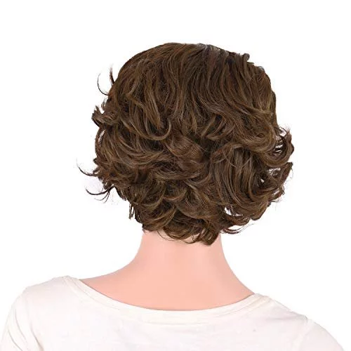 Mapofbeauty 11.8 Inch 30Cm Special Women Short Curly Side Bangs