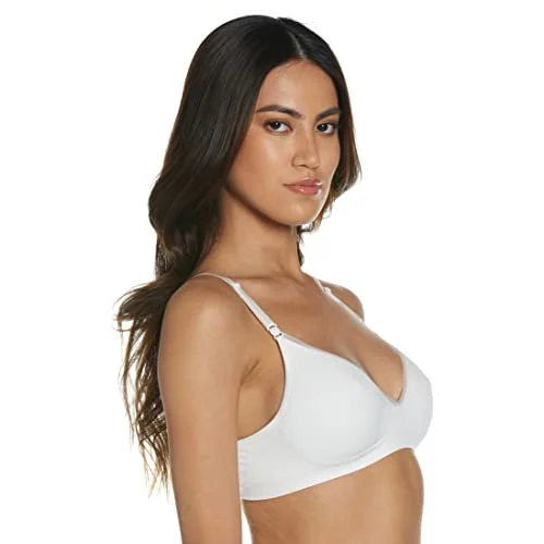 Hanes Women'S Wireless T-Shirt, Moisture-Wicking Convertible Smoothing Bra,  Full-Coverage, White Heather, Medium - Imported Products from USA - iBhejo