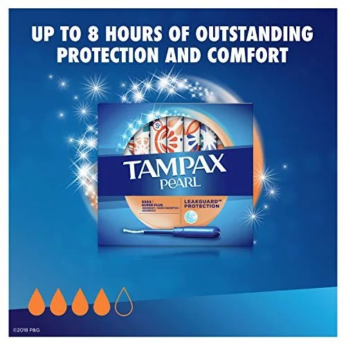 Tampax, Pearl Tampons Super Plus Absorbency with LeakGuard Braid Unscented,  36 Count - Imported Products from USA - iBhejo