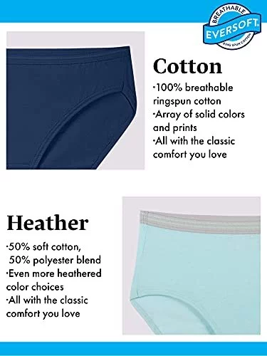 Fruit Of The Loom Womens Tag Free Cotton Brief Panties (Regular & Plus Size)  Underwear, Plus Size Brief - 6 Pack Comfort Covered Waistband, 12 Us -  Imported Products from USA - iBhejo