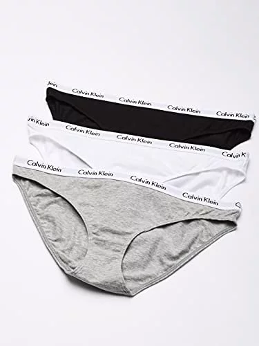Calvin Klein Women's Modern Cotton Stretch Bikini Panty, Black/Black/Grey  Heather, X-Small at  Women's Clothing store