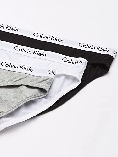 Calvin Klein Women'S Carousel Logo Cotton Stretch Bikini Panties, 3 Pack,  Black/White/Grey Heather, Small - Imported Products from USA - iBhejo