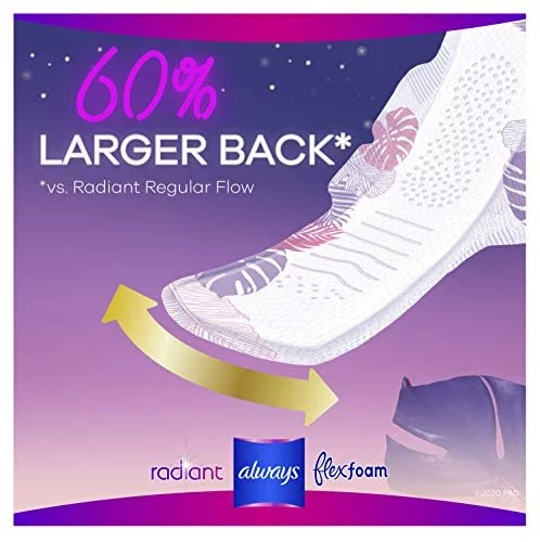 Always Maxi Pads Size 4 Overnight Absorbency Scented with Wings