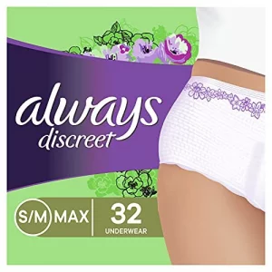 Always Discreet Adult Incontinence & Postpartum Incontinence  Underwear For Women, X-Large, Maximum Protection, Disposable 26 Count X 2  Packs