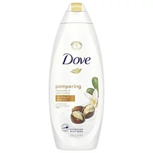 Dove Body Wash Pampering Shea Butter & Vanilla For Renewed, Healthy-Looking Skin Gentle Skin Cleanser With 24Hr Renewing Micromoisture 20 Oz