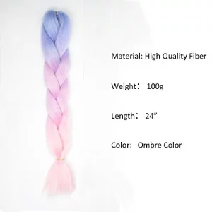  VCKOVCKO Rainbow Ombre Color Jumbo Braid Crochet