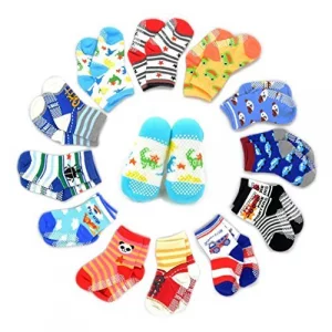 Toddler Socks Boys Girls 12-36 Months Baby Socks 12 Pairs Black Non Slip  with Grip Ankle Cotton Socks for Boys Girls Ages 1-3 : : Clothing,  Shoes & Accessories