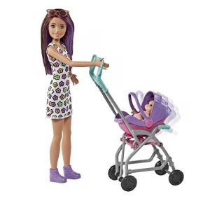 Barbie with stroller and baby sale