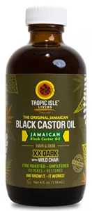 Tropic Isle Living Jamaican Black Castor Oil Xx Dark 4Oz | 100% Natural Hair Growth Oil And Scalp Treatment | Promotes Strong, Healthy, Thicker Hair,