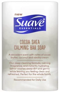 Suave Essentials Cocoa Shea Calming Bar Soap, 2 count bars