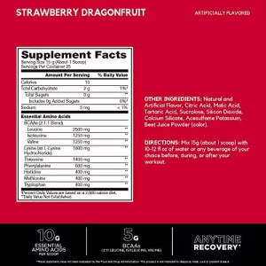 Bsn Amino X Eaas, Muscle Recovery & Endurance, 10G Essential Amino Acids, 5G Bcaas, Zero Sugar, Caffeine Free, Strawberry Dragonfruit, 13.2Oz, 25 Ser