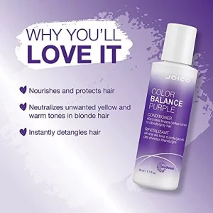 Color Balance Purple Conditioner | For Cool Blonde, Gray Hair | Eliminate Brassy Yellow Tones | Boost Color Vibrancy & Shine | Uv Protection | With R