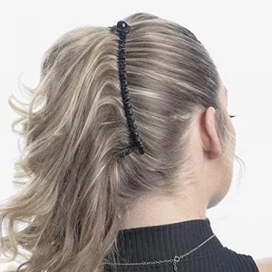 Hairzing Clip | Medium Vintage Clincher Comb Tool For Thick, Thin, And Curly Hair| Stretchy Banana Hair Clips For Girls | Elastic Double Comb Clip Wi