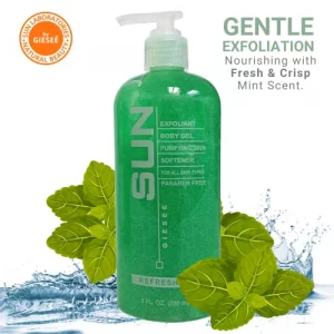 Sun Labs Unscented Exfoliating Body Scrub With Loofah Sponge Mitt For Soft Skin - 8 Fl. Oz. Bottle