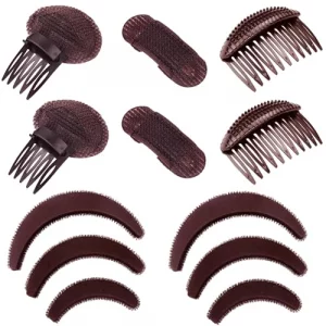 Hair Base Sponge Invisible Hair Clip Comb Bump It Up Volume Tool False Hair Pads Hair Bump Styling Insert Tool Hair Extensions Accessories Brown (Ae