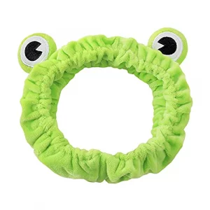 Funny Frog Headband, Makeup Headband, Frog Eye Elastic Headband Cute Frog Headband For Face Washing Frog Head Wrap Green Funny Hair Band Elastic Turb