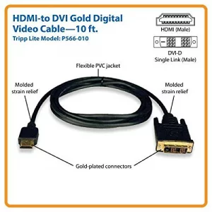 Tripp Lite HDMI to DVI Cable, Digital Monitor Adapter Cable (HDMI to DVI-D M /M) 10-ft.(P566-010) , Black - Imported Products from USA - iBhejo Tripp Lite HDMI to DVI Cable, Digital Monitor Adapter Cable (HDMI to DVI-D M /M) 10-ft.(P566-010) , Black - Imported Products from USA - iBhejo